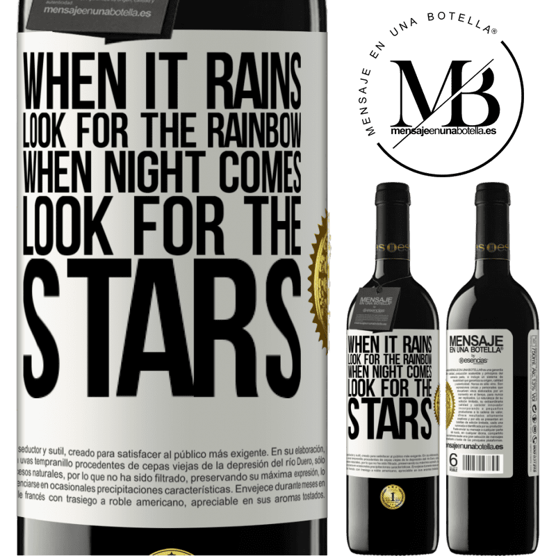 24,95 € Free Shipping | Red Wine RED Edition Crianza 6 Months When it rains, look for the rainbow, when night comes, look for the stars White Label. Customizable label Aging in oak barrels 6 Months Harvest 2019 Tempranillo