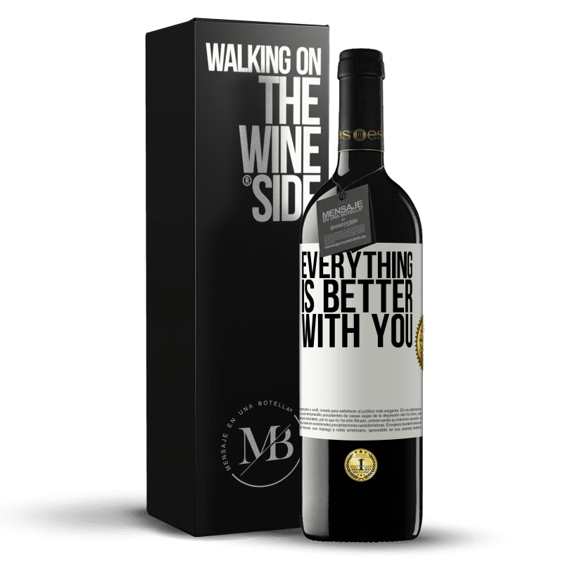 39,95 € Free Shipping | Red Wine RED Edition MBE Reserve Everything is better with you White Label. Customizable label Reserve 12 Months Harvest 2014 Tempranillo