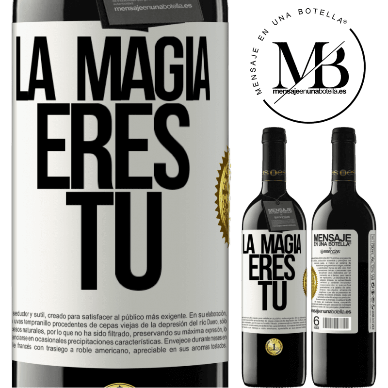 39,95 € Envío gratis | Vino Tinto Edición RED MBE Reserva La magia eres tú Etiqueta Blanca. Etiqueta personalizable Reserva 12 Meses Cosecha 2015 Tempranillo