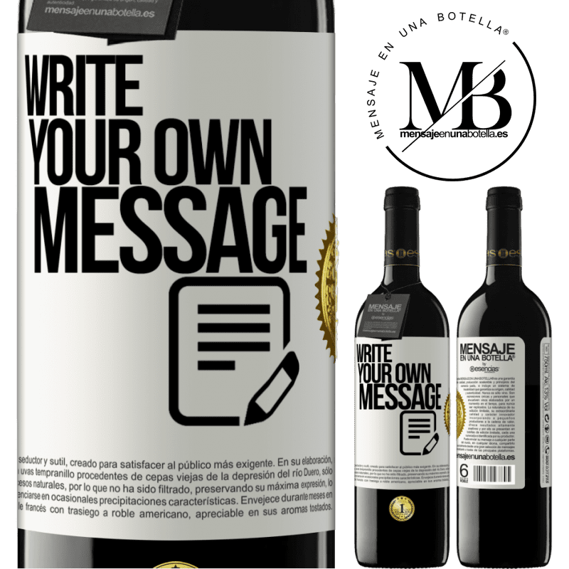 24,95 € Free Shipping | Red Wine RED Edition Crianza 6 Months Write your own message White Label. Customizable label Aging in oak barrels 6 Months Harvest 2019 Tempranillo