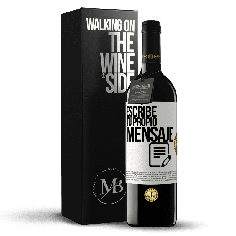39,95 € Envío gratis | Vino Tinto Edición RED MBE Reserva Escribe tu propio mensaje Etiqueta Blanca. Etiqueta personalizable Reserva 12 Meses Cosecha 2016 Tempranillo