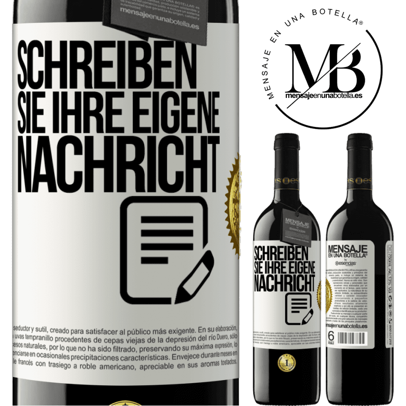 39,95 € Kostenloser Versand | Rotwein RED Ausgabe MBE Reserve Schreib deine eigene Nachricht Weißes Etikett. Anpassbares Etikett Reserve 12 Monate Ernte 2015 Tempranillo