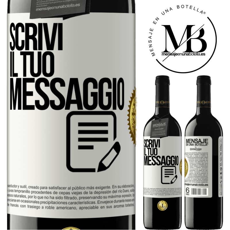 39,95 € Spedizione Gratuita | Vino rosso Edizione RED MBE Riserva Scrivi il tuo messaggio Etichetta Bianca. Etichetta personalizzabile Riserva 12 Mesi Raccogliere 2015 Tempranillo