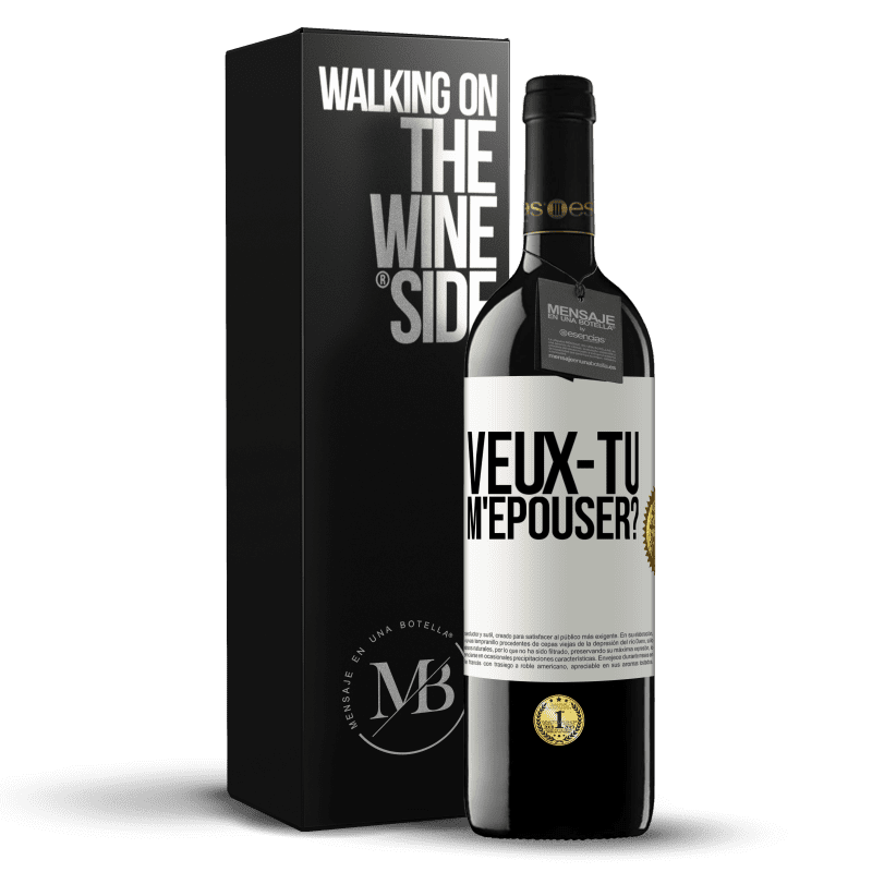 39,95 € Envoi gratuit | Vin rouge Édition RED MBE Réserve Veux-tu m'épouser? Étiquette Blanche. Étiquette personnalisable Réserve 12 Mois Récolte 2014 Tempranillo