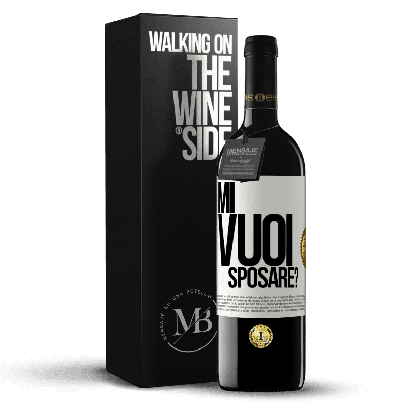 39,95 € Spedizione Gratuita | Vino rosso Edizione RED MBE Riserva Mi vuoi sposare? Etichetta Bianca. Etichetta personalizzabile Riserva 12 Mesi Raccogliere 2014 Tempranillo