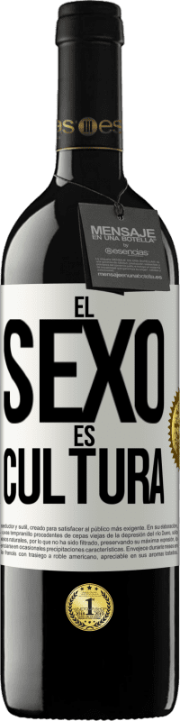 Envío gratis | Vino Tinto Edición RED MBE Reserva El sexo es cultura Etiqueta Blanca. Etiqueta personalizable Reserva 12 Meses Cosecha 2014 Tempranillo