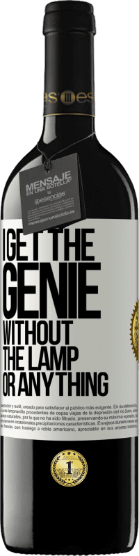 39,95 € Free Shipping | Red Wine RED Edition MBE Reserve I get the genie without the lamp or anything White Label. Customizable label Reserve 12 Months Harvest 2014 Tempranillo