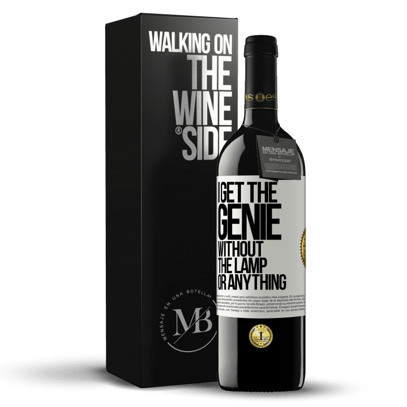 39,95 € Free Shipping | Red Wine RED Edition MBE Reserve I get the genie without the lamp or anything White Label. Customizable label Reserve 12 Months Harvest 2014 Tempranillo