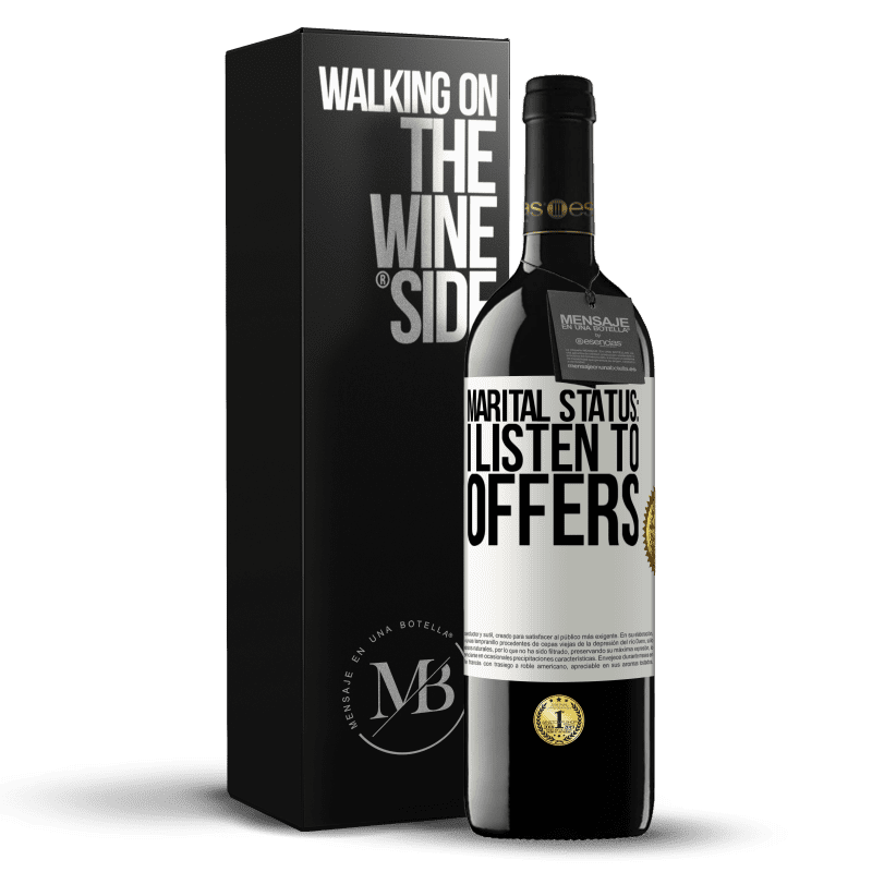 39,95 € Free Shipping | Red Wine RED Edition MBE Reserve Marital status: I listen to offers White Label. Customizable label Reserve 12 Months Harvest 2014 Tempranillo