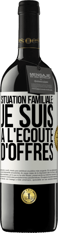 39,95 € Envoi gratuit | Vin rouge Édition RED MBE Réserve Situation familiale: je suis à l'écoute d'offres Étiquette Blanche. Étiquette personnalisable Réserve 12 Mois Récolte 2016 Tempranillo