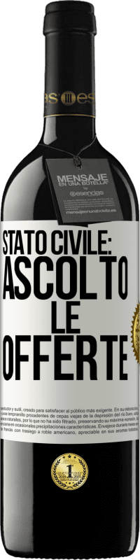 Spedizione Gratuita | Vino rosso Edizione RED MBE Riserva Stato civile: ascolto le offerte Etichetta Bianca. Etichetta personalizzabile Riserva 12 Mesi Raccogliere 2014 Tempranillo