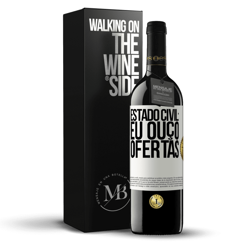 39,95 € Envio grátis | Vinho tinto Edição RED MBE Reserva Estado civil: eu ouço ofertas Etiqueta Branca. Etiqueta personalizável Reserva 12 Meses Colheita 2016 Tempranillo