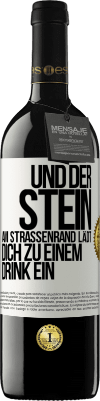 Kostenloser Versand | Rotwein RED Ausgabe MBE Reserve Und der Stein am Straßenrand lädt dich zu einem Drink ein Weißes Etikett. Anpassbares Etikett Reserve 12 Monate Ernte 2014 Tempranillo