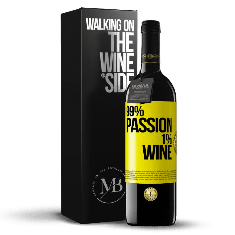 39,95 € Kostenloser Versand | Rotwein RED Ausgabe MBE Reserve 99% passion, 1% wine Gelbes Etikett. Anpassbares Etikett Reserve 12 Monate Ernte 2014 Tempranillo