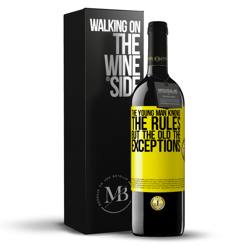 39,95 € Free Shipping | Red Wine RED Edition MBE Reserve The young man knows the rules, but the old the exceptions Yellow Label. Customizable label Reserve 12 Months Harvest 2014 Tempranillo