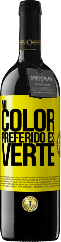 免费送货 | 红酒 RED版 MBE 预订 Mi color preferido es: verte 黄色标签. 可自定义的标签 预订 12 个月 收成 2014 Tempranillo