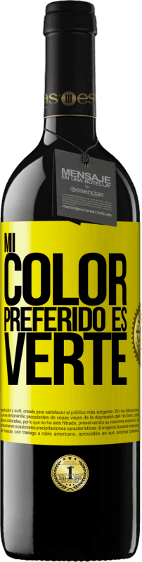 Envío gratis | Vino Tinto Edición RED MBE Reserva Mi color preferido es: verte Etiqueta Amarilla. Etiqueta personalizable Reserva 12 Meses Cosecha 2014 Tempranillo