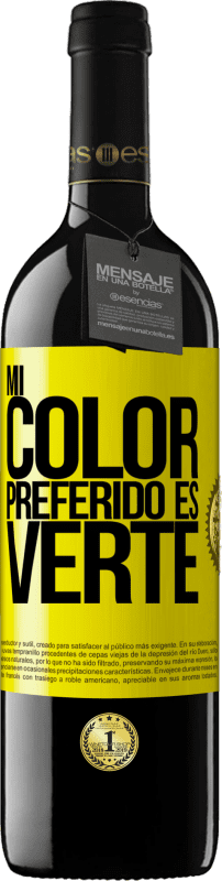 39,95 € | Vino Tinto Edición RED MBE Reserva Mi color preferido es: verte Etiqueta Amarilla. Etiqueta personalizable Reserva 12 Meses Cosecha 2016 Tempranillo
