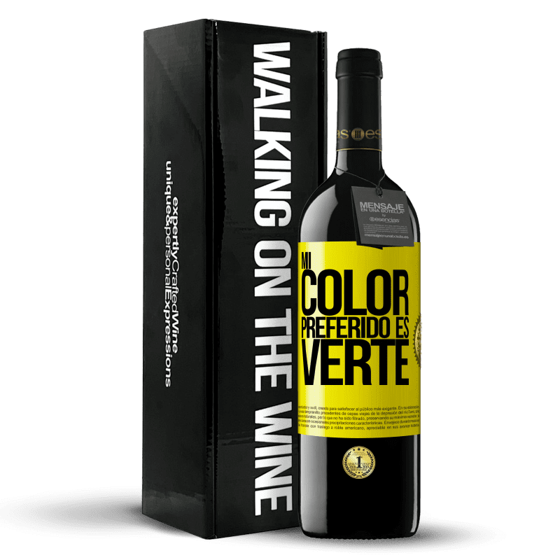 39,95 € Envío gratis | Vino Tinto Edición RED MBE Reserva Mi color preferido es: verte Etiqueta Amarilla. Etiqueta personalizable Reserva 12 Meses Cosecha 2016 Tempranillo