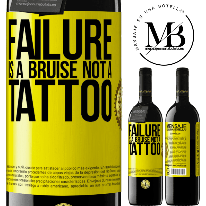 24,95 € Free Shipping | Red Wine RED Edition Crianza 6 Months Failure is a bruise, not a tattoo Yellow Label. Customizable label Aging in oak barrels 6 Months Harvest 2019 Tempranillo