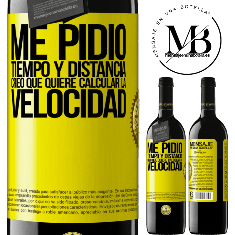 39,95 € Envío gratis | Vino Tinto Edición RED MBE Reserva Me pidió tiempo y distancia. Creo que quiere calcular la velocidad Etiqueta Amarilla. Etiqueta personalizable Reserva 12 Meses Cosecha 2014 Tempranillo