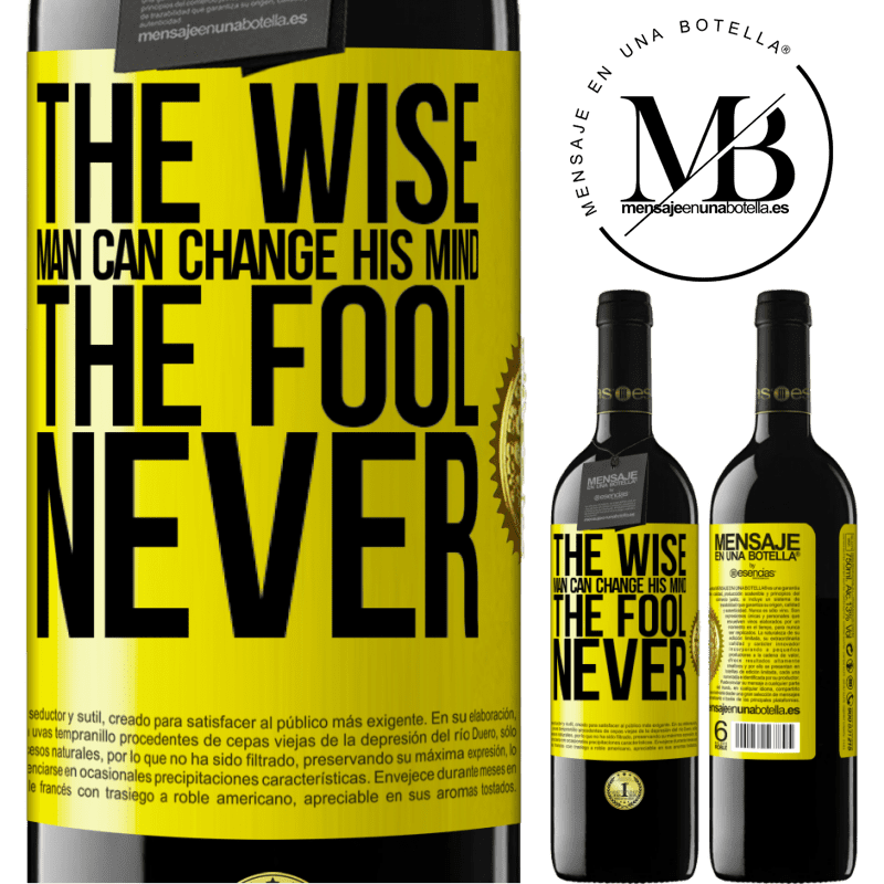 24,95 € Free Shipping | Red Wine RED Edition Crianza 6 Months The wise man can change his mind. The fool, never Yellow Label. Customizable label Aging in oak barrels 6 Months Harvest 2019 Tempranillo