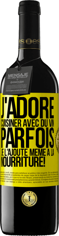 39,95 € | Vin rouge Édition RED MBE Réserve J'adore cuisiner avec du vin. Parfois je l'ajoute même à la nourriture! Étiquette Jaune. Étiquette personnalisable Réserve 12 Mois Récolte 2014 Tempranillo