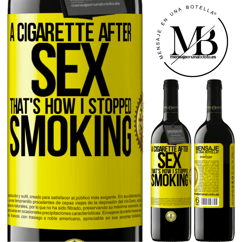 24,95 € Free Shipping | Red Wine RED Edition Crianza 6 Months A cigarette after sex. That's how I stopped smoking Yellow Label. Customizable label Aging in oak barrels 6 Months Harvest 2019 Tempranillo