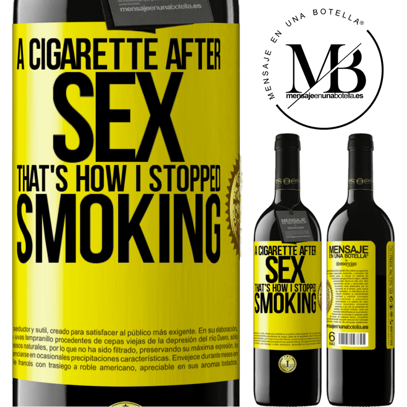 39,95 € Free Shipping | Red Wine RED Edition MBE Reserve A cigarette after sex. That's how I stopped smoking Yellow Label. Customizable label Reserve 12 Months Harvest 2014 Tempranillo