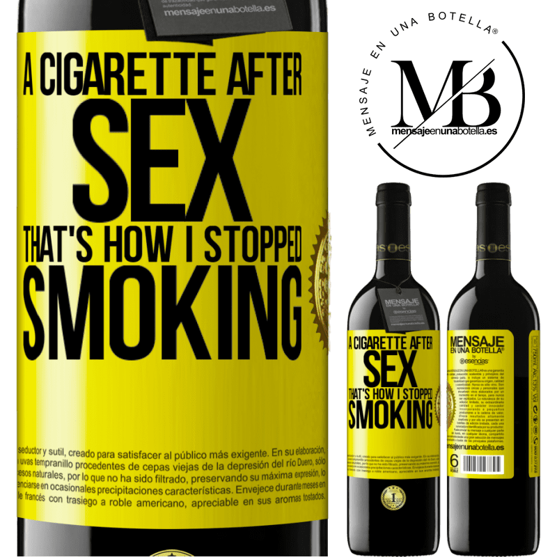 39,95 € Free Shipping | Red Wine RED Edition MBE Reserve A cigarette after sex. That's how I stopped smoking Yellow Label. Customizable label Reserve 12 Months Harvest 2016 Tempranillo