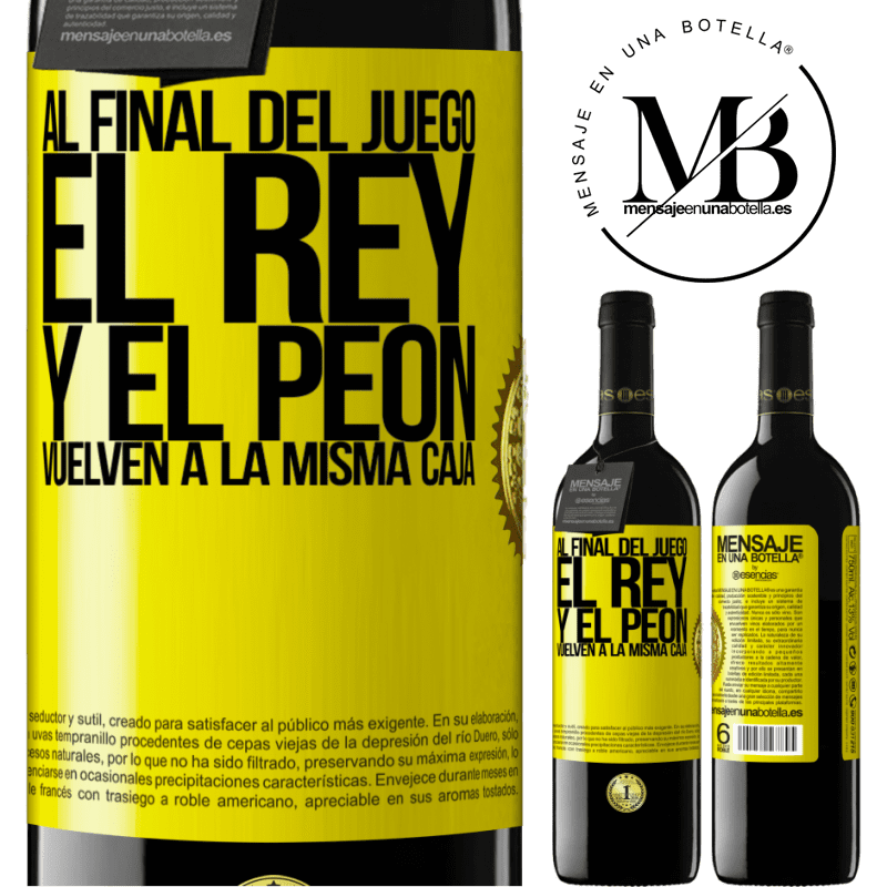 39,95 € Envío gratis | Vino Tinto Edición RED MBE Reserva Al final del juego, el rey y el peón vuelven a la misma caja Etiqueta Amarilla. Etiqueta personalizable Reserva 12 Meses Cosecha 2014 Tempranillo