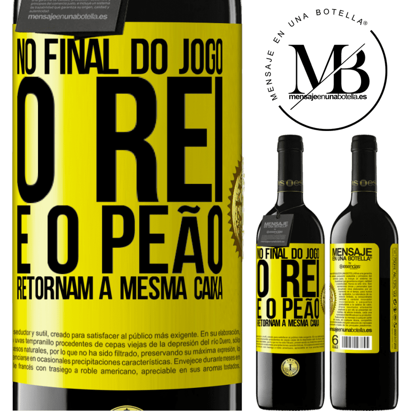 39,95 € Envio grátis | Vinho tinto Edição RED MBE Reserva No final do jogo, o rei e o peão retornam à mesma caixa Etiqueta Amarela. Etiqueta personalizável Reserva 12 Meses Colheita 2014 Tempranillo