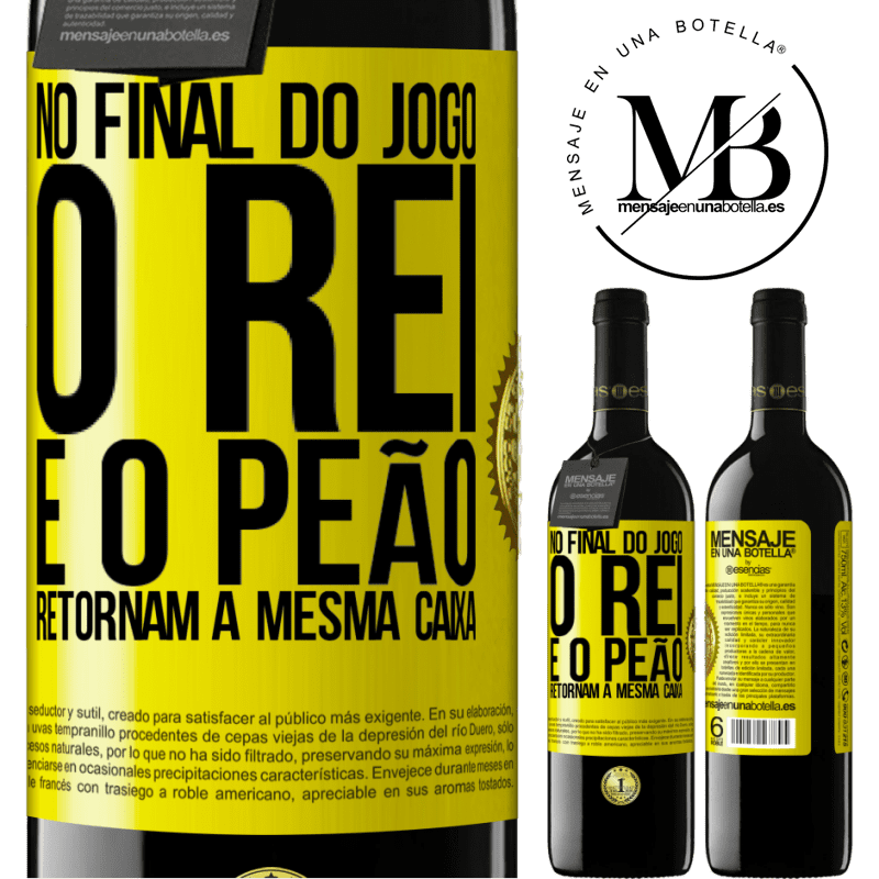 39,95 € Envio grátis | Vinho tinto Edição RED MBE Reserva No final do jogo, o rei e o peão retornam à mesma caixa Etiqueta Amarela. Etiqueta personalizável Reserva 12 Meses Colheita 2016 Tempranillo