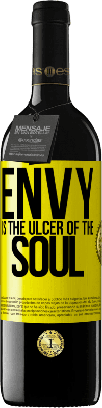39,95 € | Red Wine RED Edition MBE Reserve Envy is the ulcer of the soul Yellow Label. Customizable label Reserve 12 Months Harvest 2014 Tempranillo