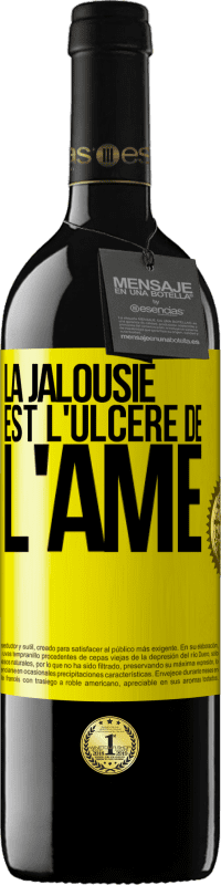 39,95 € | Vin rouge Édition RED MBE Réserve La jalousie est l'ulcère de l'âme Étiquette Jaune. Étiquette personnalisable Réserve 12 Mois Récolte 2016 Tempranillo