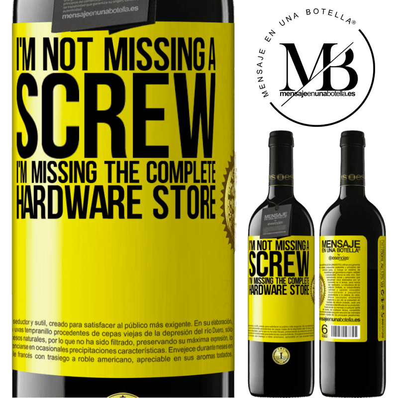 24,95 € Free Shipping | Red Wine RED Edition Crianza 6 Months I'm not missing a screw, I'm missing the complete hardware store Yellow Label. Customizable label Aging in oak barrels 6 Months Harvest 2019 Tempranillo