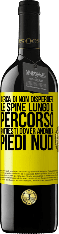 Spedizione Gratuita | Vino rosso Edizione RED MBE Riserva Cerca di non disperdere le spine lungo il percorso, potresti dover andare a piedi nudi Etichetta Gialla. Etichetta personalizzabile Riserva 12 Mesi Raccogliere 2014 Tempranillo