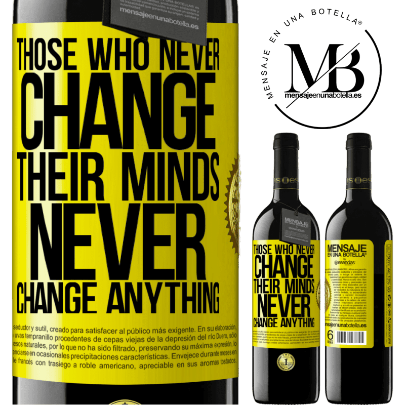 24,95 € Free Shipping | Red Wine RED Edition Crianza 6 Months Those who never change their minds, never change anything Yellow Label. Customizable label Aging in oak barrels 6 Months Harvest 2019 Tempranillo