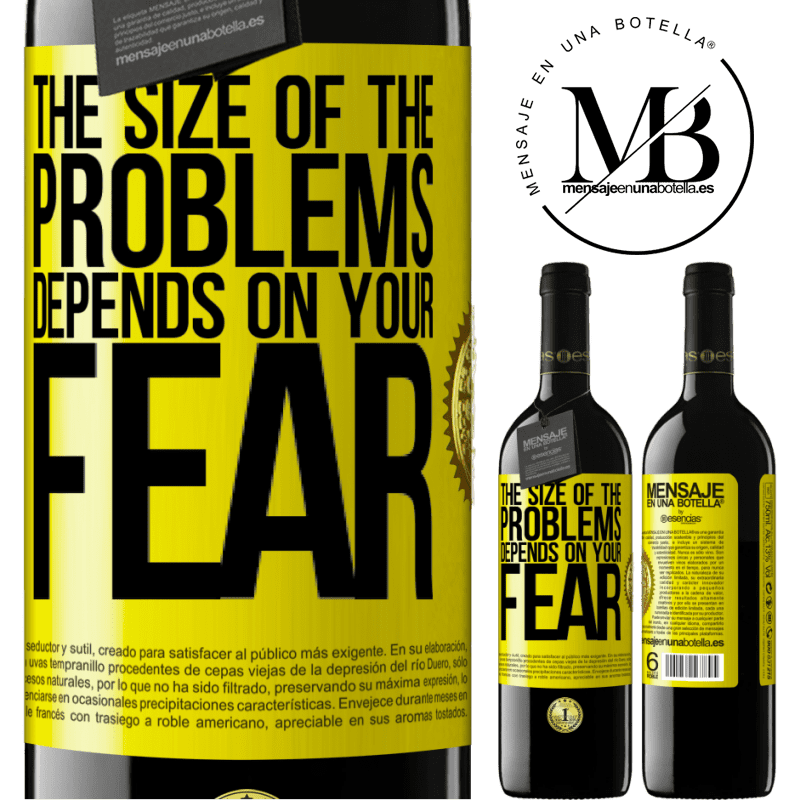 24,95 € Free Shipping | Red Wine RED Edition Crianza 6 Months The size of the problems depends on your fear Yellow Label. Customizable label Aging in oak barrels 6 Months Harvest 2019 Tempranillo