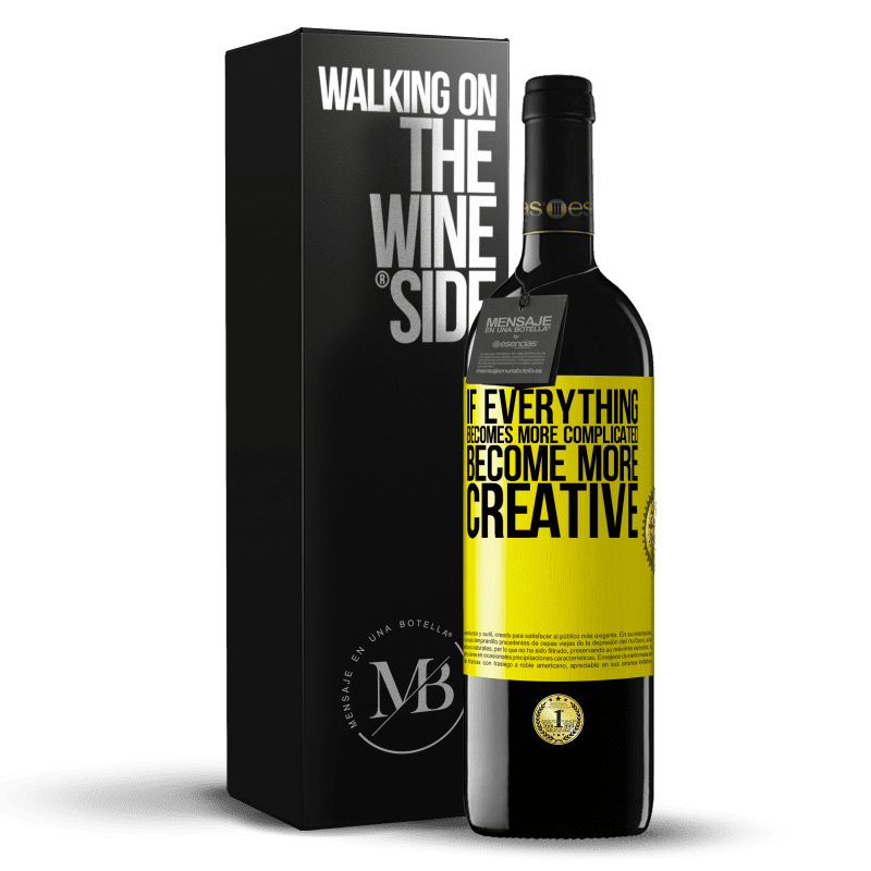 39,95 € Free Shipping | Red Wine RED Edition MBE Reserve If everything becomes more complicated, become more creative Yellow Label. Customizable label Reserve 12 Months Harvest 2014 Tempranillo
