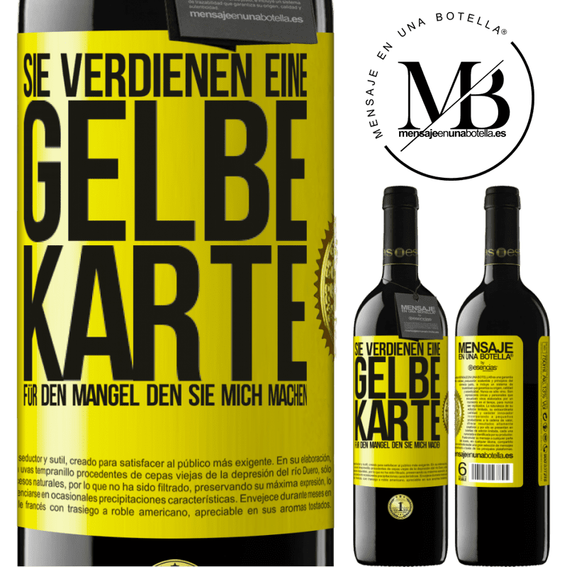 39,95 € Kostenloser Versand | Rotwein RED Ausgabe MBE Reserve Sie verdienen eine gelbe Karte für den Mangel, den Sie mich machen Gelbes Etikett. Anpassbares Etikett Reserve 12 Monate Ernte 2014 Tempranillo