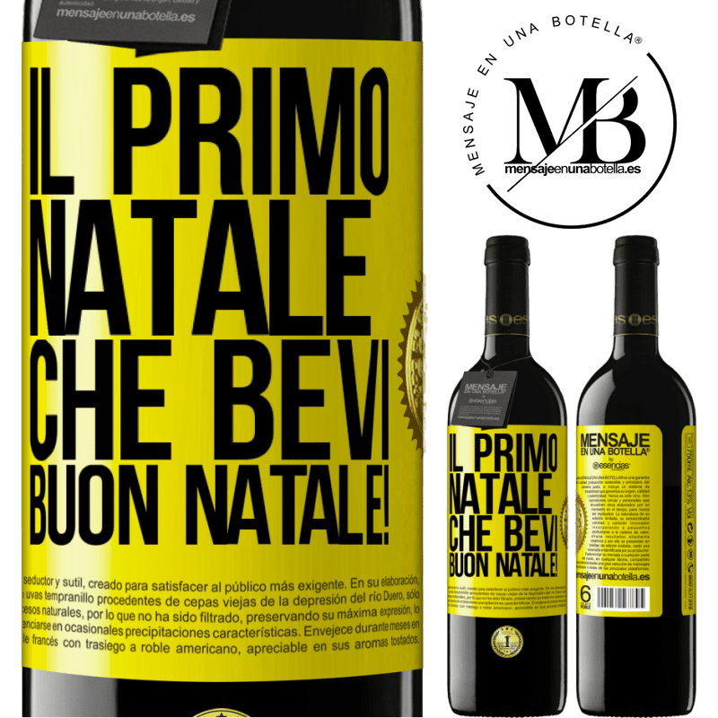 39,95 € Spedizione Gratuita | Vino rosso Edizione RED MBE Riserva Il primo Natale che bevi. Buon natale! Etichetta Gialla. Etichetta personalizzabile Riserva 12 Mesi Raccogliere 2015 Tempranillo