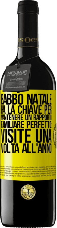 39,95 € Spedizione Gratuita | Vino rosso Edizione RED MBE Riserva Babbo Natale ha la chiave per mantenere un rapporto familiare perfetto: visite una volta all'anno Etichetta Gialla. Etichetta personalizzabile Riserva 12 Mesi Raccogliere 2016 Tempranillo