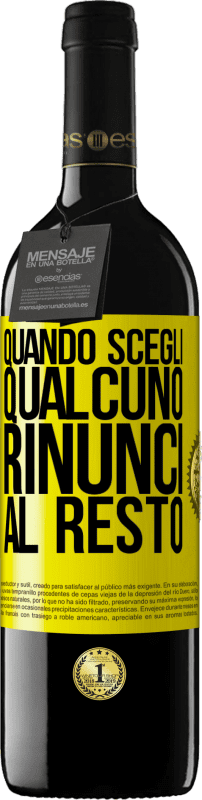 «Quando scegli qualcuno, rinunci al resto» Edizione RED MBE Riserva