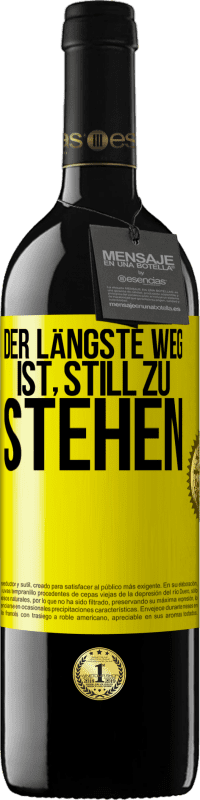 Kostenloser Versand | Rotwein RED Ausgabe MBE Reserve Der längste Weg ist, still zu stehen Gelbes Etikett. Anpassbares Etikett Reserve 12 Monate Ernte 2014 Tempranillo