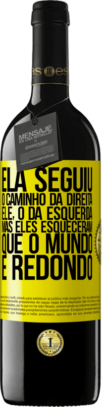 «Ela seguiu o caminho da direita, ele, o da esquerda. Mas eles esqueceram que o mundo é redondo» Edição RED MBE Reserva