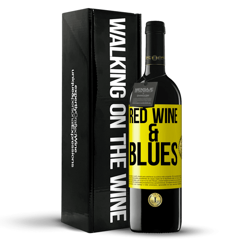 39,95 € Envío gratis | Vino Tinto Edición RED MBE Reserva Red wine & Blues Etiqueta Amarilla. Etiqueta personalizable Reserva 12 Meses Cosecha 2016 Tempranillo