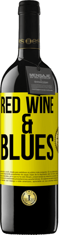 Spedizione Gratuita | Vino rosso Edizione RED MBE Riserva Red wine & Blues Etichetta Gialla. Etichetta personalizzabile Riserva 12 Mesi Raccogliere 2014 Tempranillo