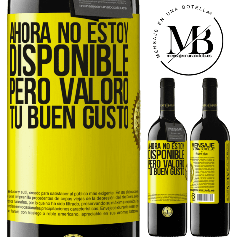39,95 € Envío gratis | Vino Tinto Edición RED MBE Reserva Ahora no estoy disponible, pero valoro tu buen gusto Etiqueta Amarilla. Etiqueta personalizable Reserva 12 Meses Cosecha 2015 Tempranillo