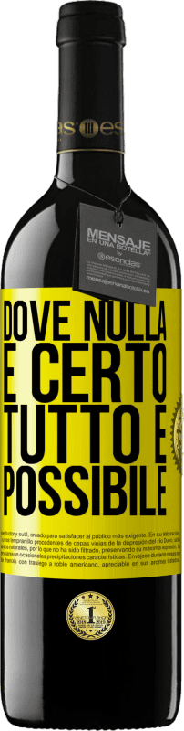 Spedizione Gratuita | Vino rosso Edizione RED MBE Riserva Dove nulla è certo, tutto è possibile Etichetta Gialla. Etichetta personalizzabile Riserva 12 Mesi Raccogliere 2014 Tempranillo